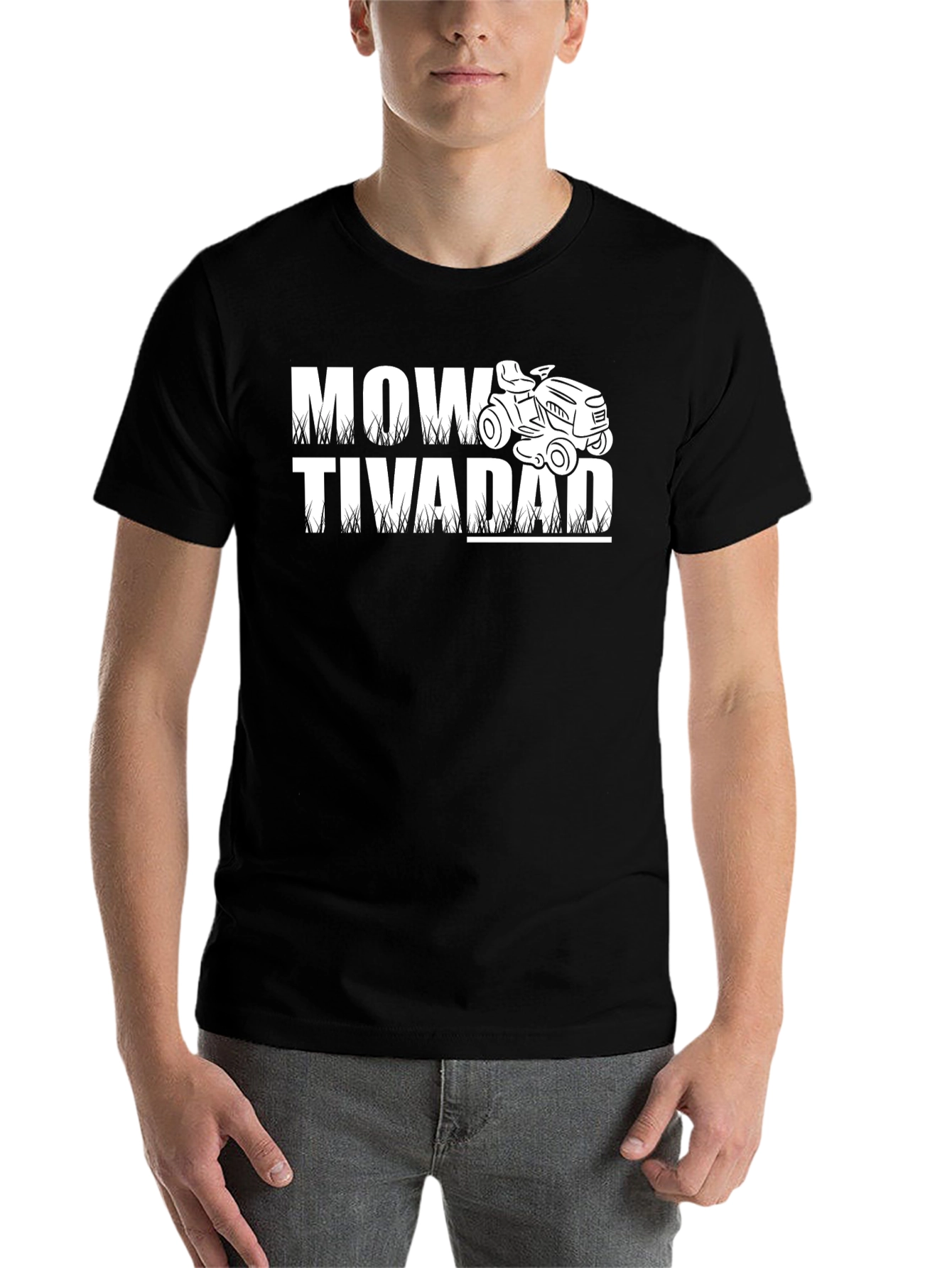 Black Mowtivated Lawn Care T-Shirt - Funny Lawn Mowing Gift view 7