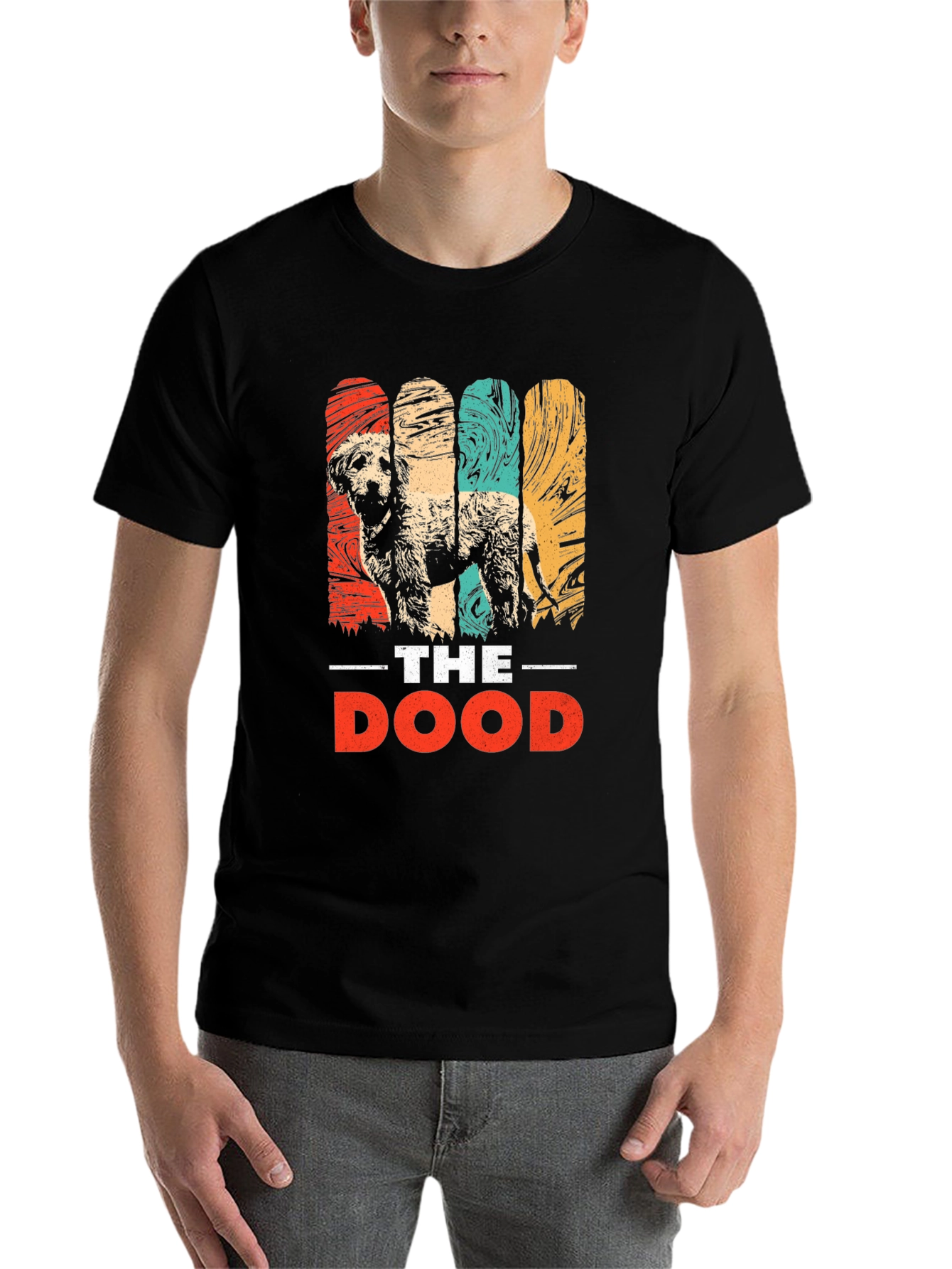 Black The Dood Dog T-Shirt - Retro Style view 7