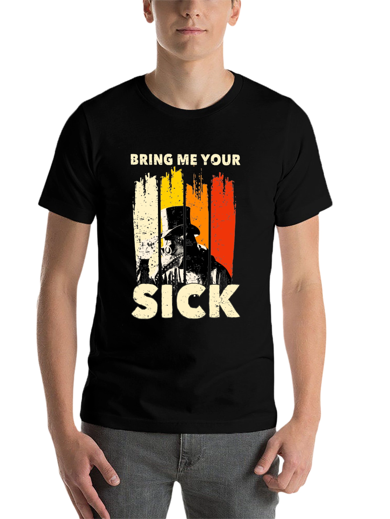 Black Bring Me Your Sick T-Shirt Plague Doctor Tee view 7