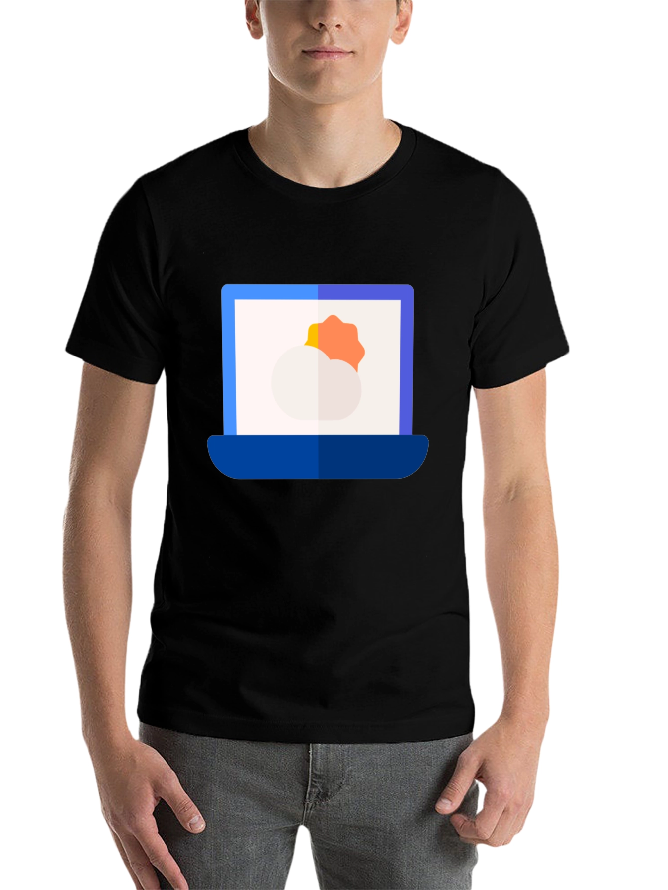 Black Weather Laptop Graphic Tee - Modern Style view 7