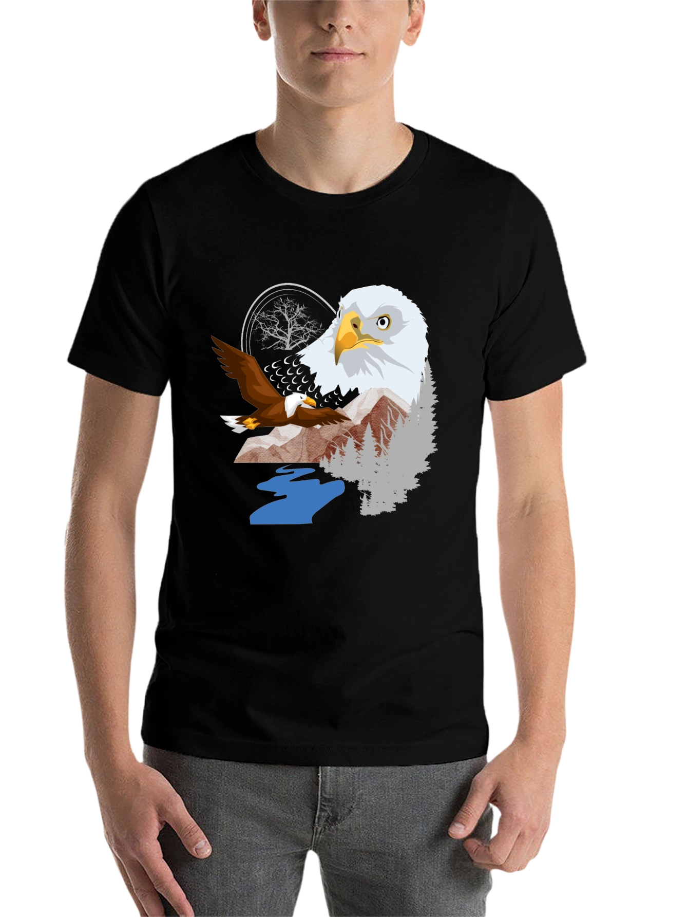 Black Eagle Graphic Tee - Nature Inspired T-Shirt view 7