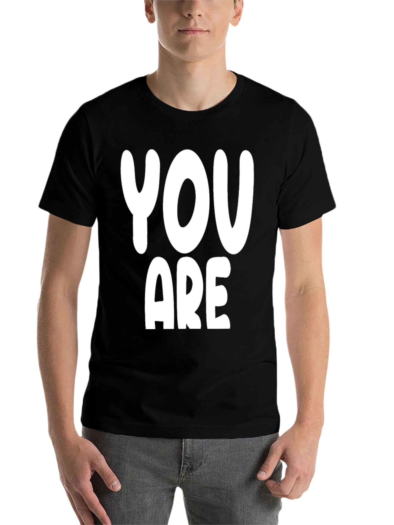 Black You Are Graphic Print T-Shirt view 7