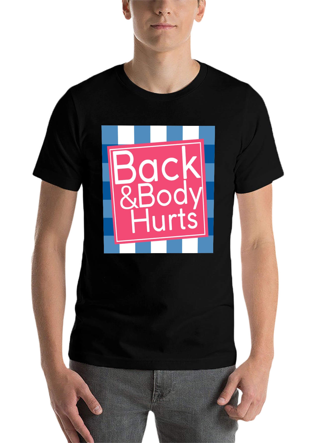 Black Back & Body Hurts Graphic T-Shirt - Novelty Tee view 7