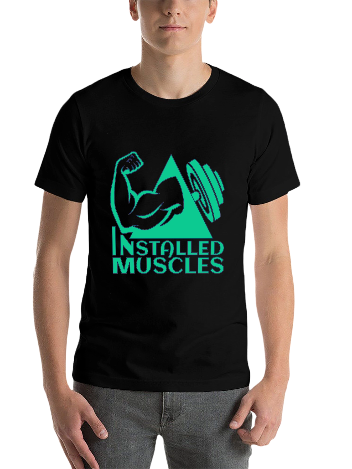 Black Installed Muscles Black Graphic Tee view 7