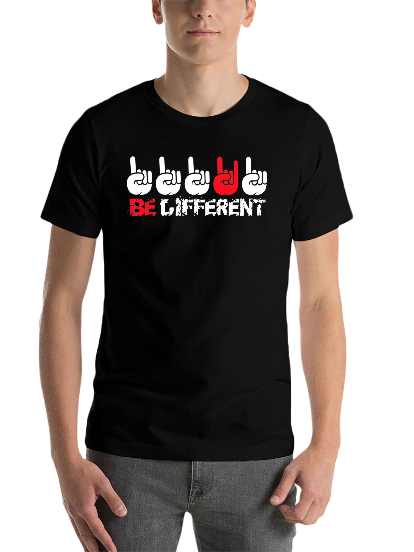 Black Be Different Graphic T-Shirt - Black view 7