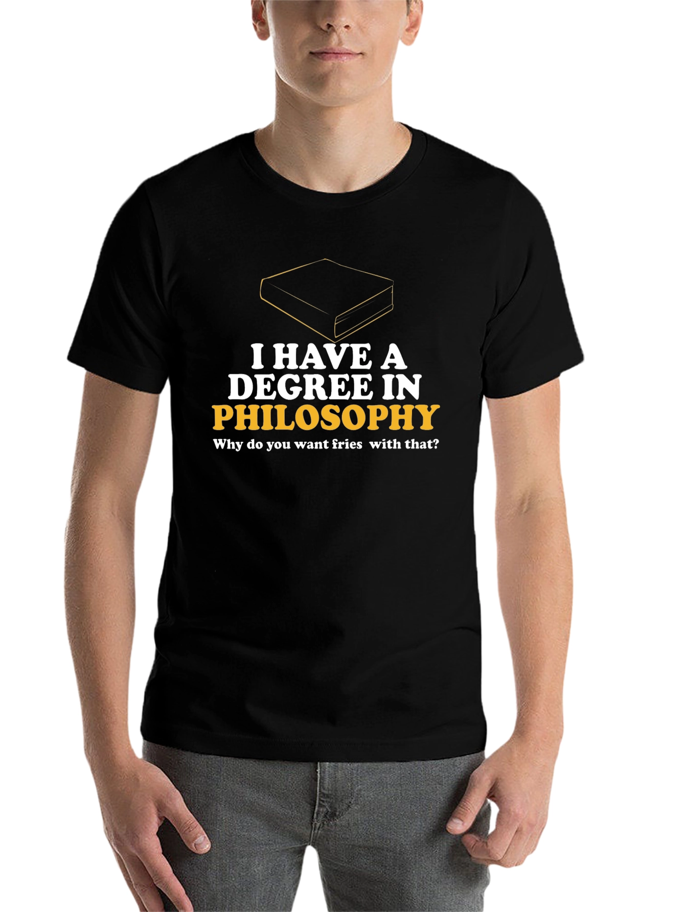 Black Philosophy Degree T-Shirt - Fries with That? view 7