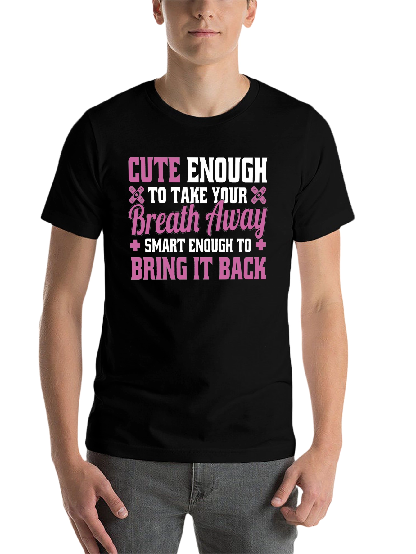 Black Cute Enough Nurse Graphic T-Shirt view 7