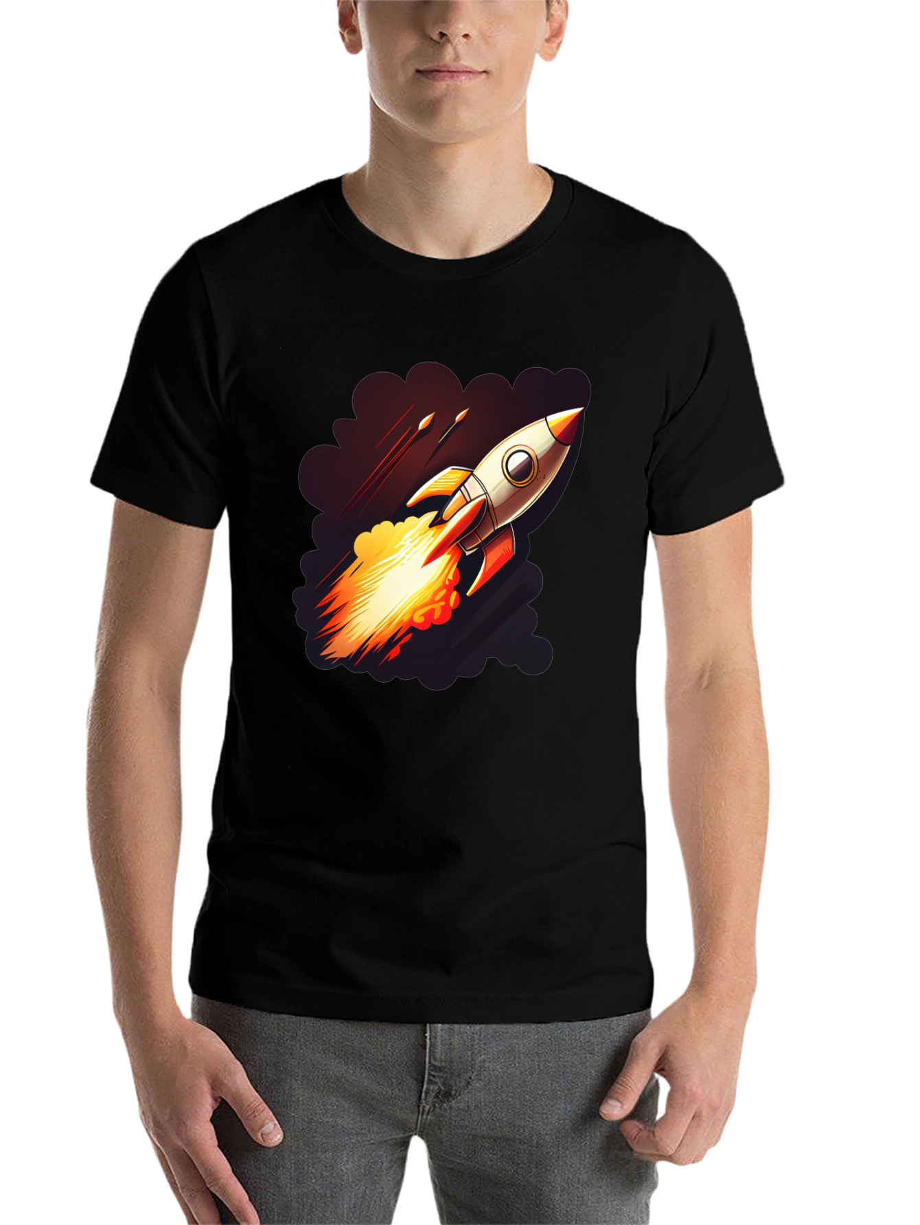 Black Rocket Launch Graphic T-Shirt view 7
