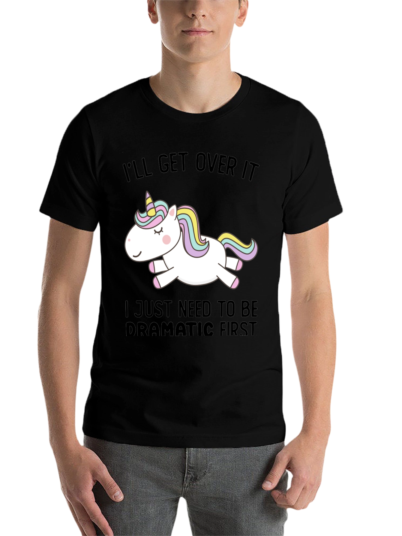 Black Dramatic Unicorn Graphic Tee view 7