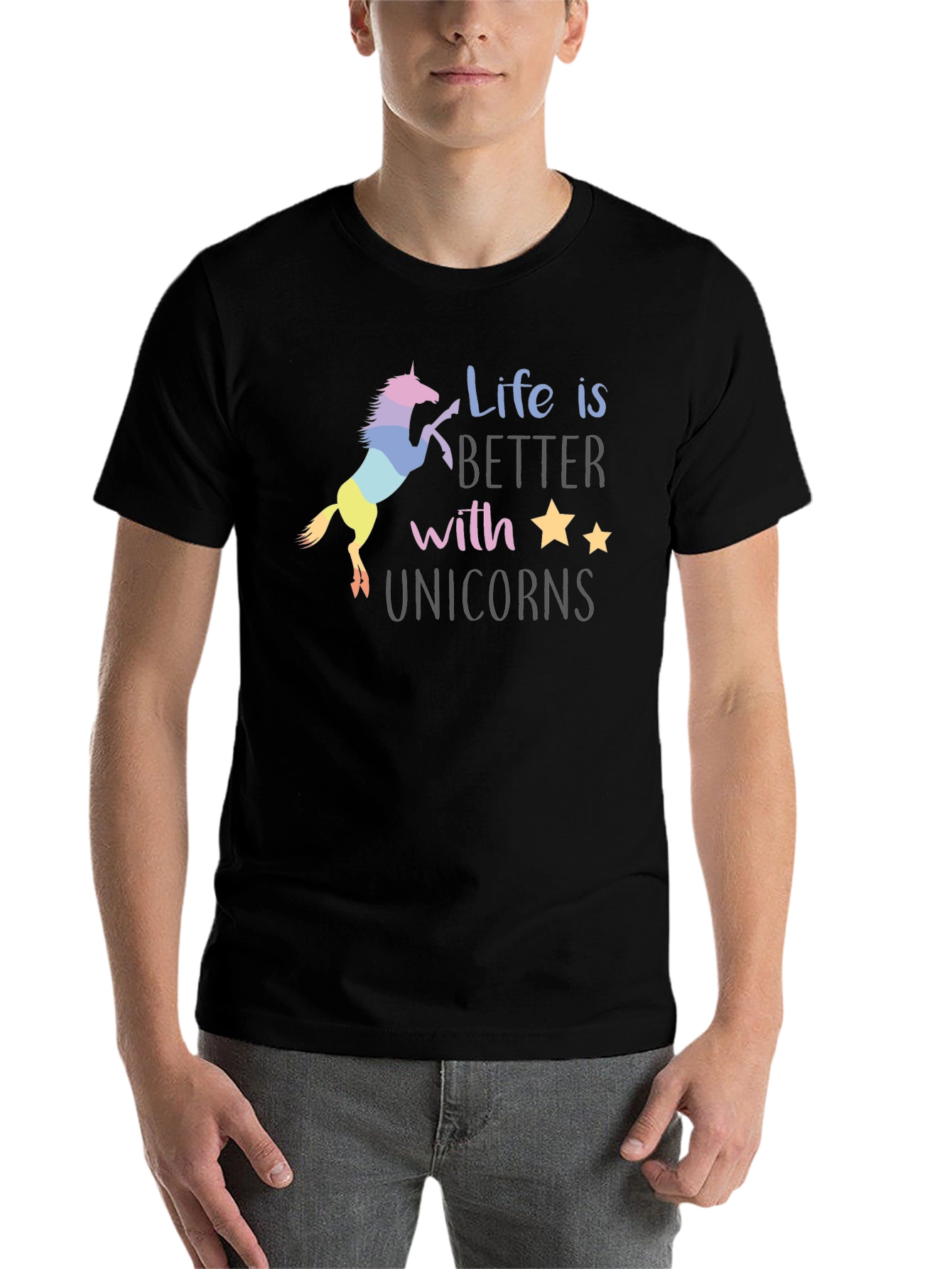 Black Unicorn Life T-Shirt - Magical Graphic Tee view 7