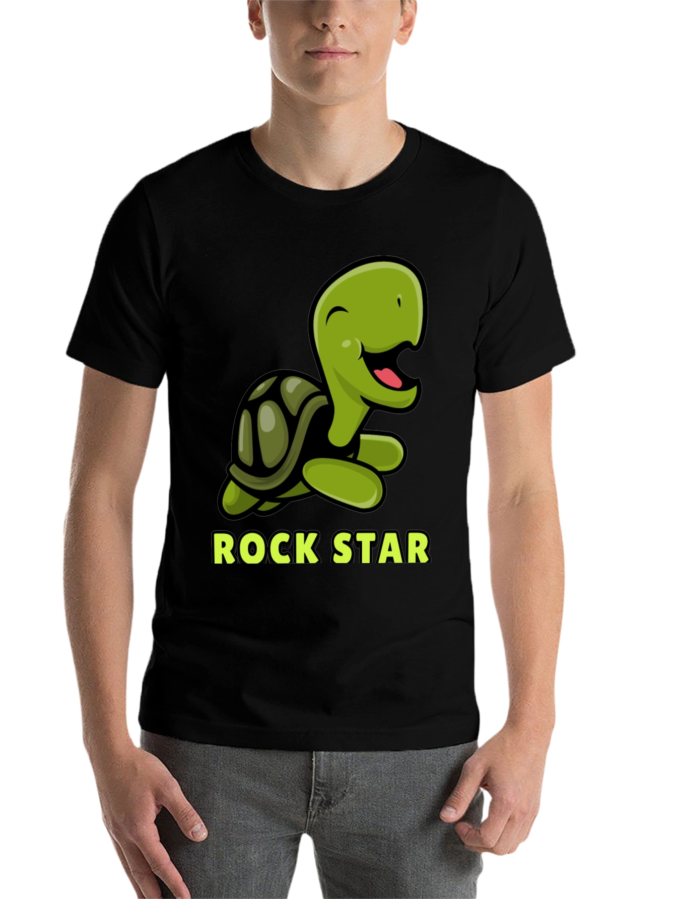 Black Rock Star Turtle Graphic T-Shirt view 7