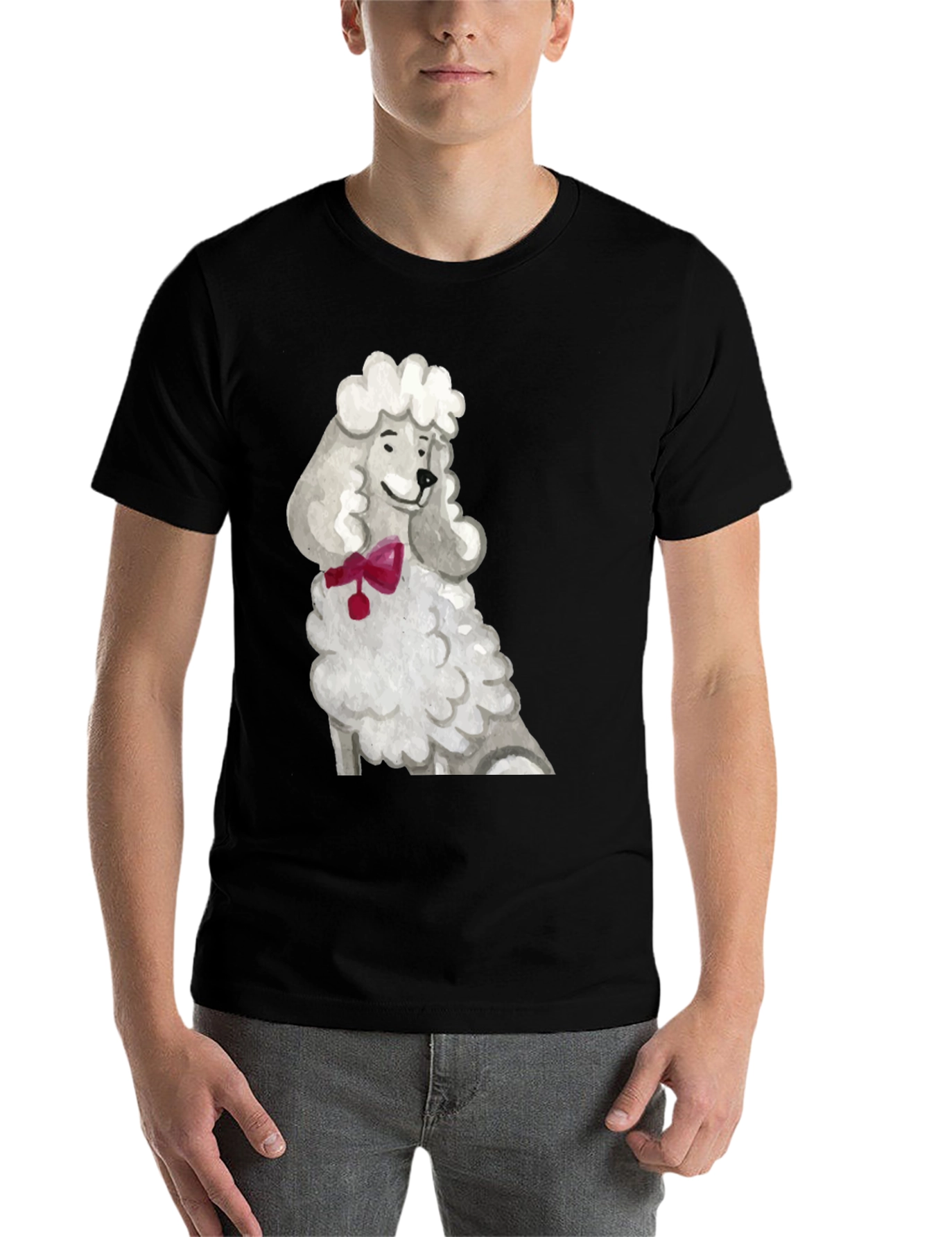 Black Poodle Art T-Shirt - Unique Dog Lover Tee view 7