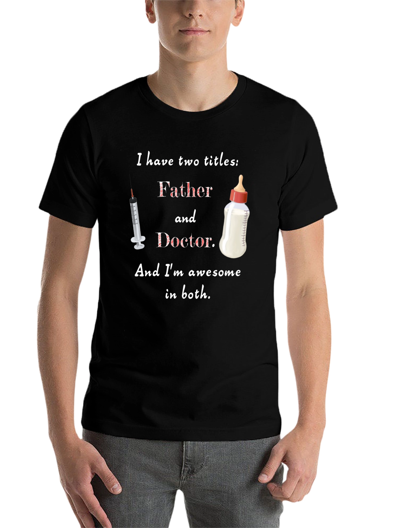Black Father and Doctor T-Shirt - Awesome Dad Gift view 7