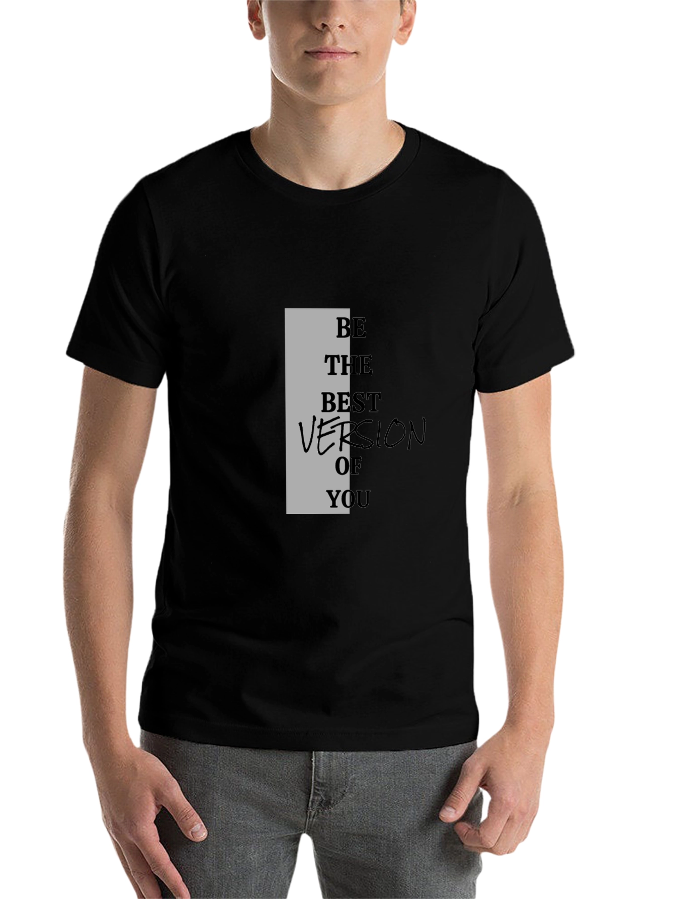 Black Motivational Black T-Shirt - Be The Best Version of You view 7