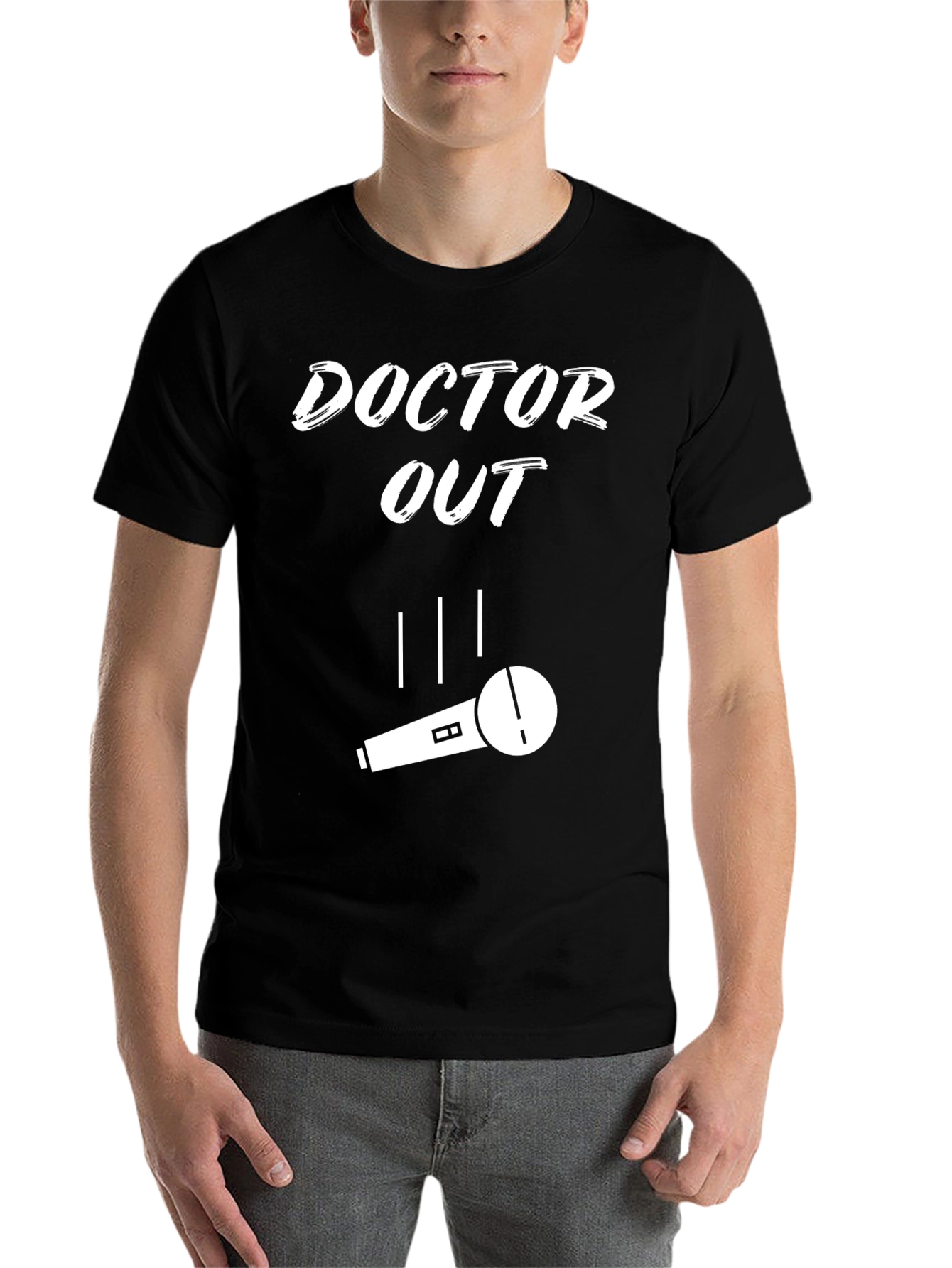 Black Doctor Out Microphone T-Shirt - Black view 7