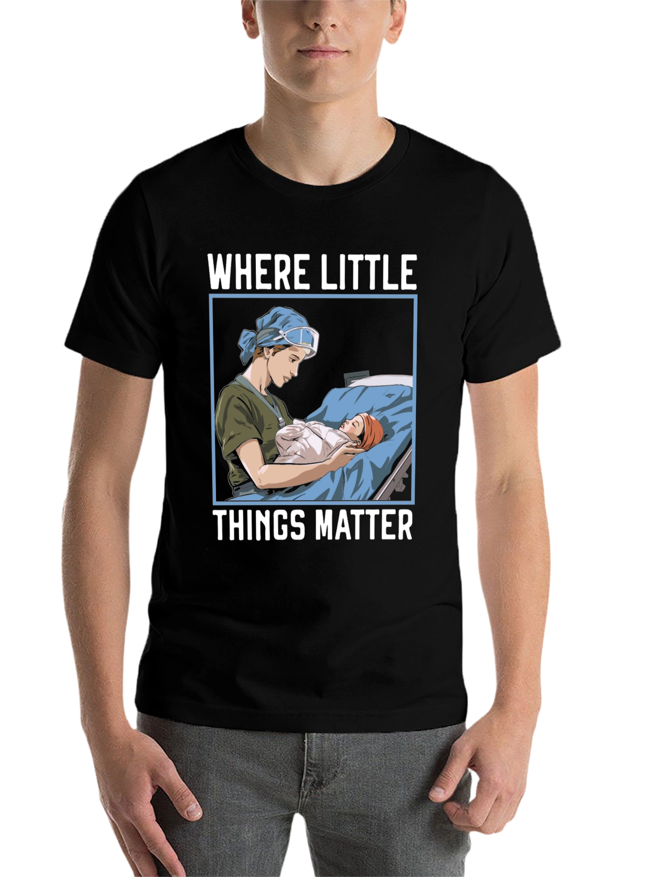 Black Where Little Things Matter Nurse T-Shirt view 7