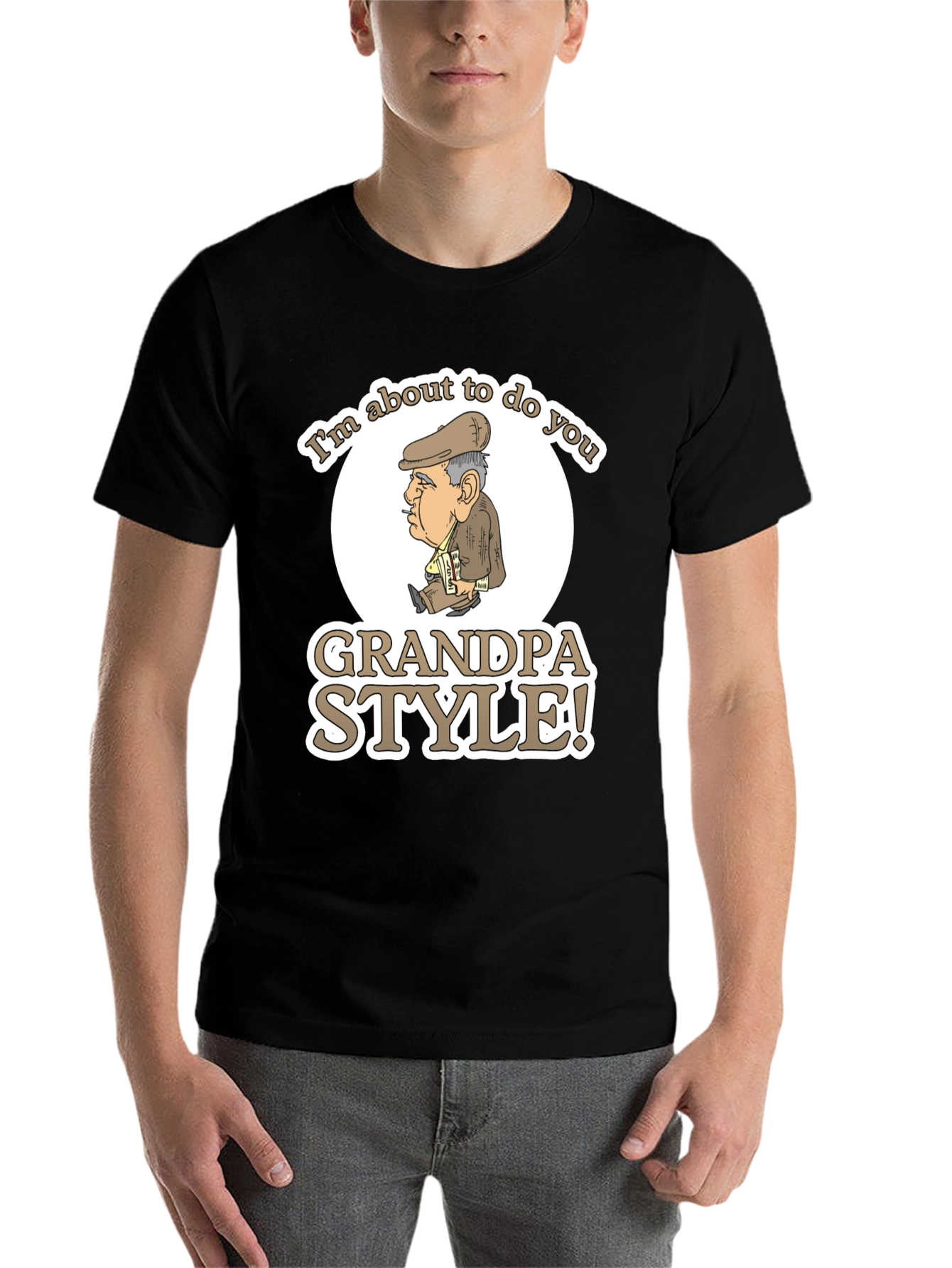 Black Grandpa Style Graphic T-Shirt view 7