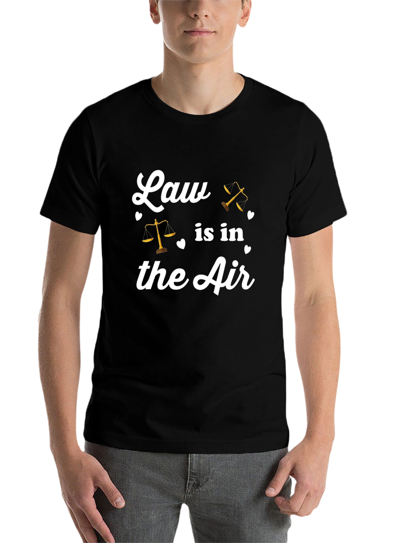 Black Law in the Air Graphic Tee - Unisex Black T-Shirt view 7