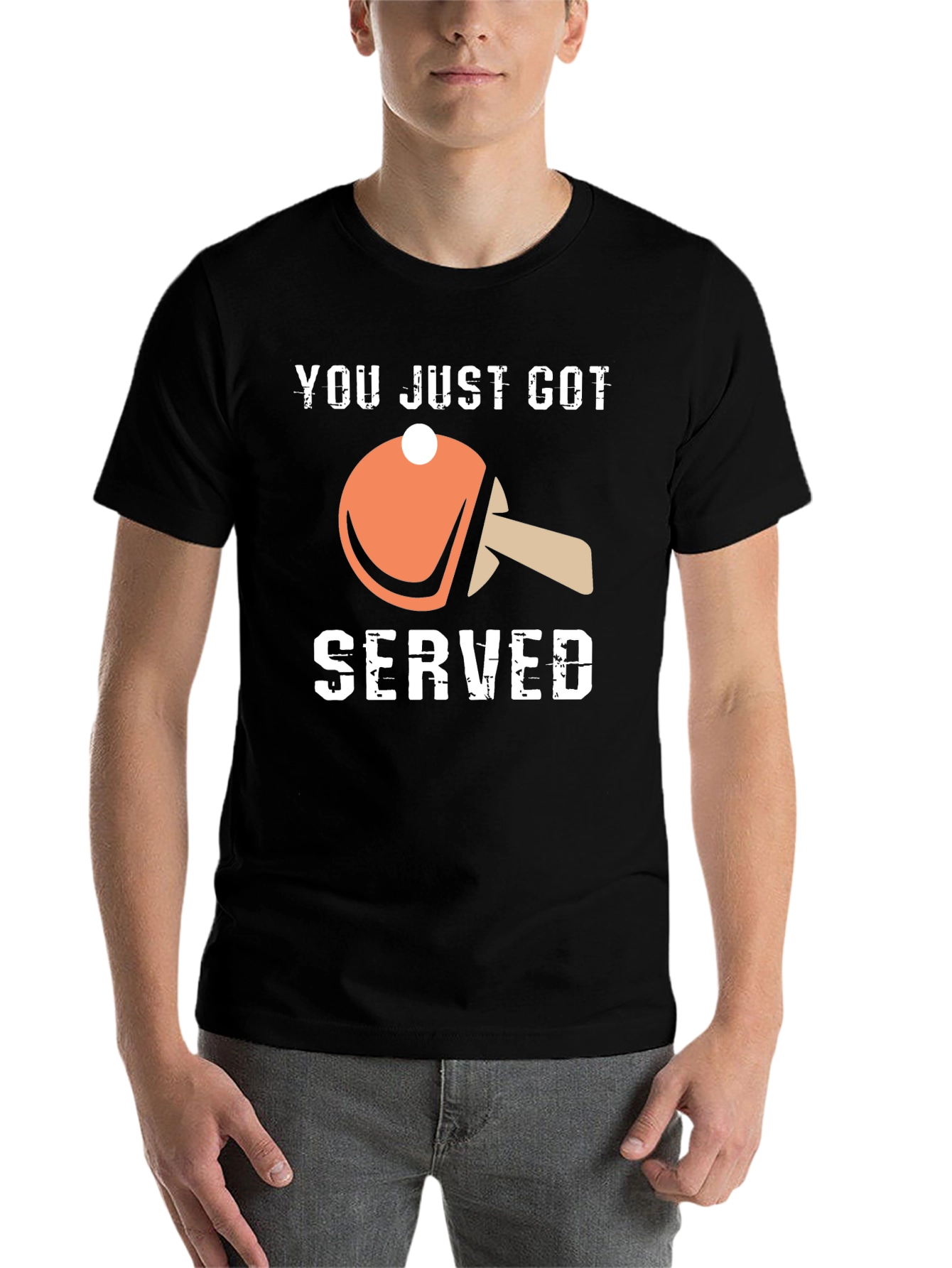 Black You Just Got Served T-Shirt - Ping Pong view 7