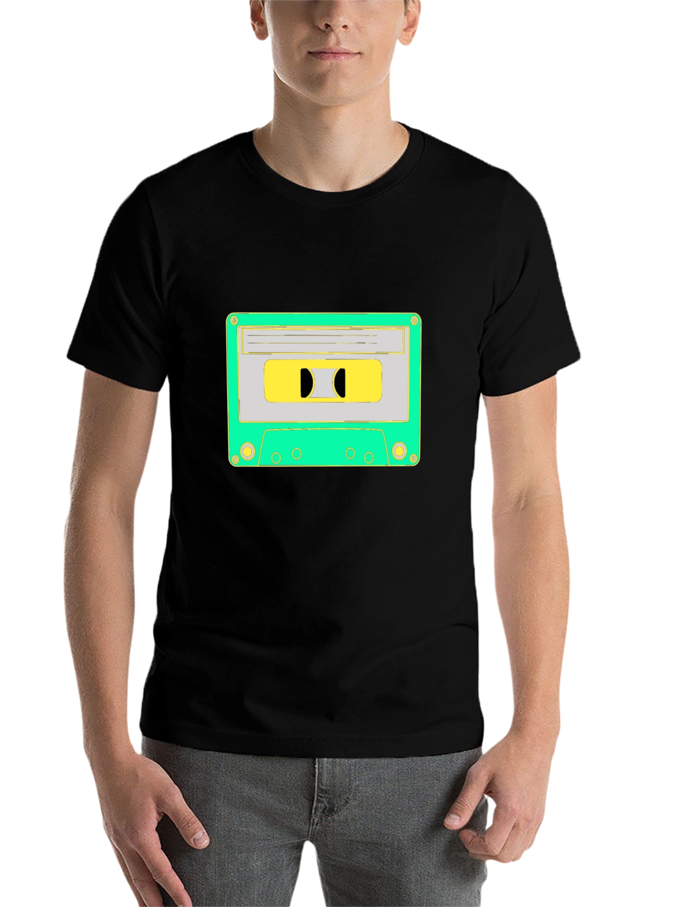 Black Retro Cassette Tape Graphic Tee - Black view 7