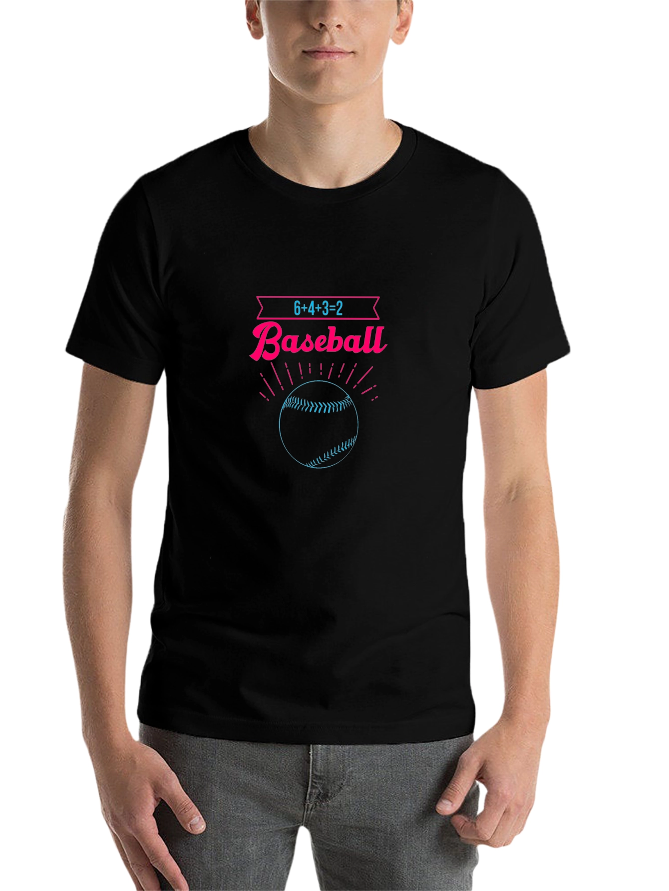 Black Baseball T-Shirt - Funny Math Design view 7