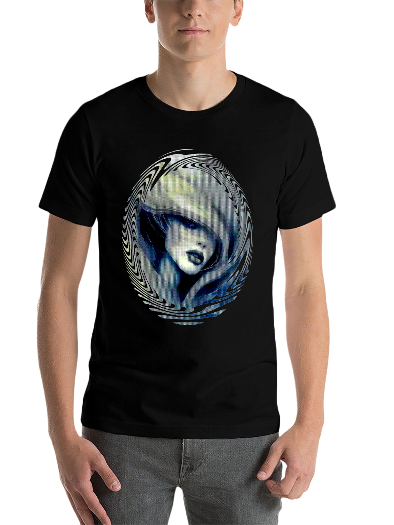 Black Mystic Woman Graphic Print Black T-Shirt view 7