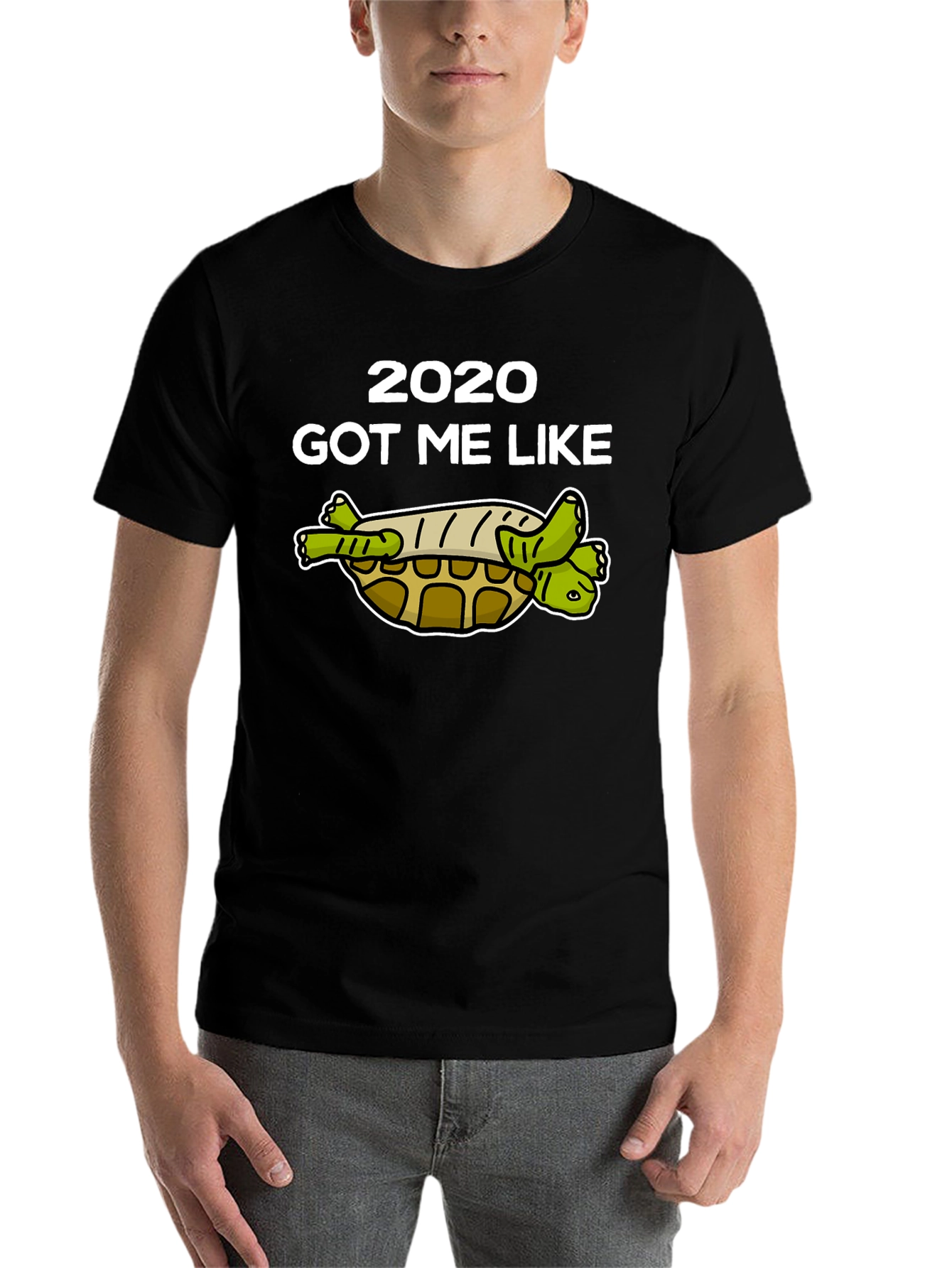 Black 2020 Got Me Like Turtle T-Shirt view 7