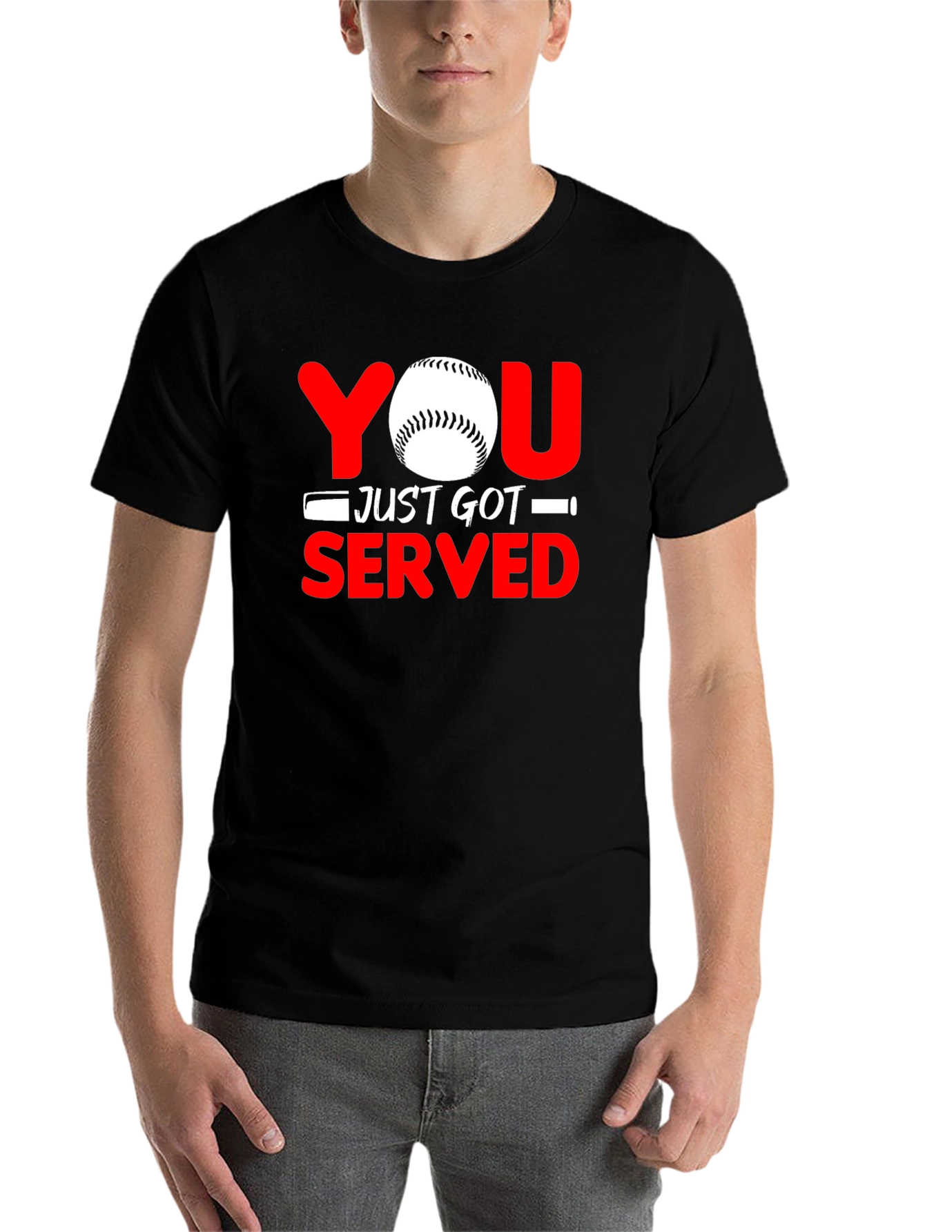 Black You Just Got Served Baseball Graphic T-Shirt view 7