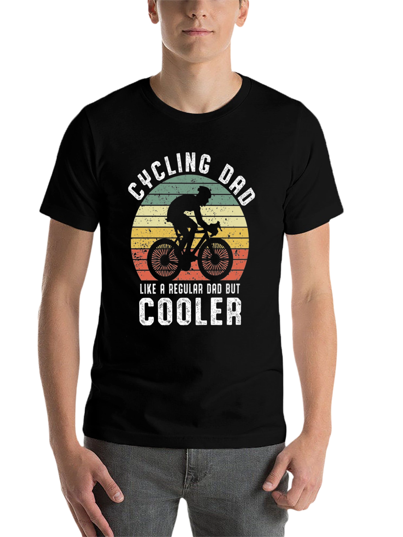 Black Cycling Dad T-Shirt - Like a Regular Dad But Cooler view 7
