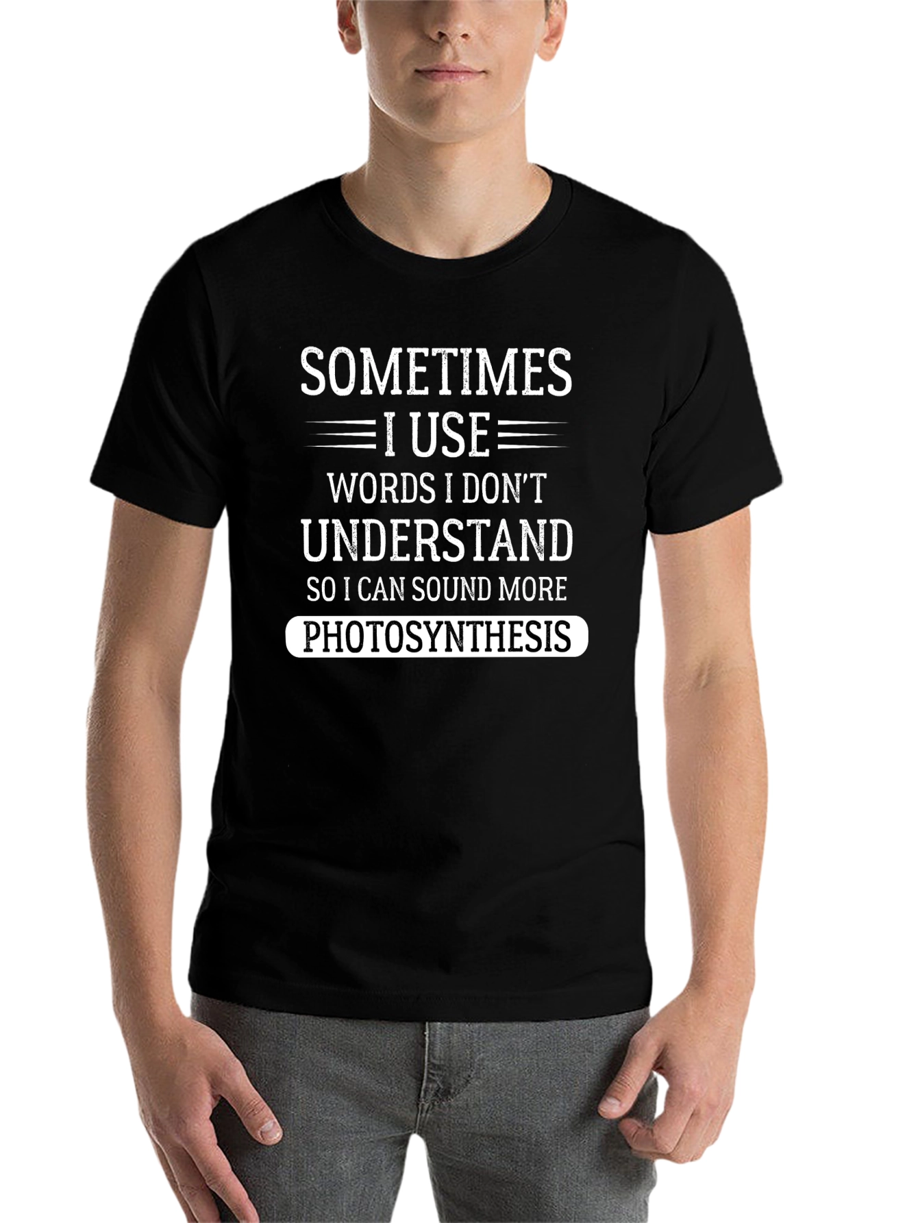 Black Funny Photosynthesis T-Shirt - Sarcastic Science Tee view 7