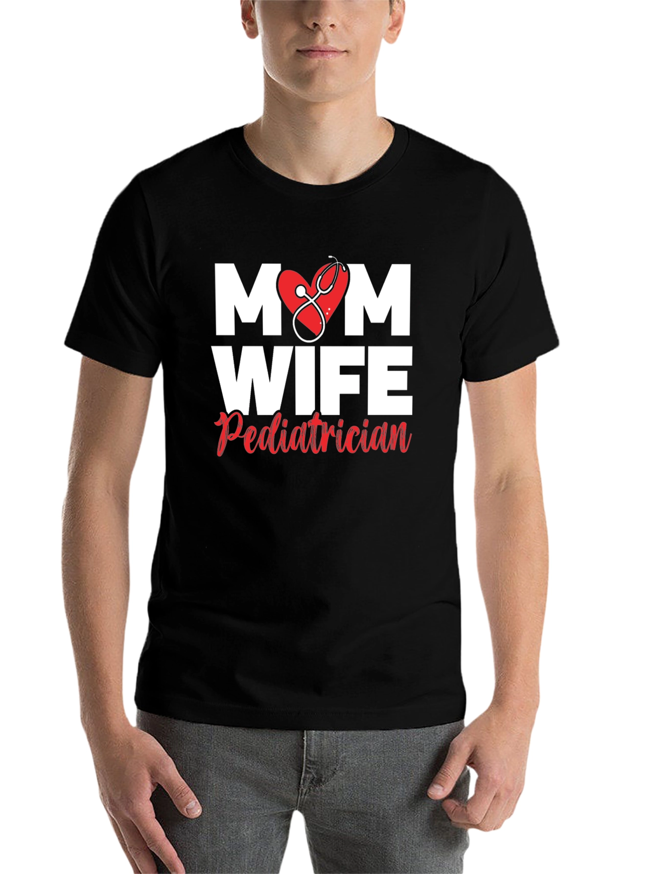 Black Mom Wife Pediatrician Graphic T-Shirt view 7