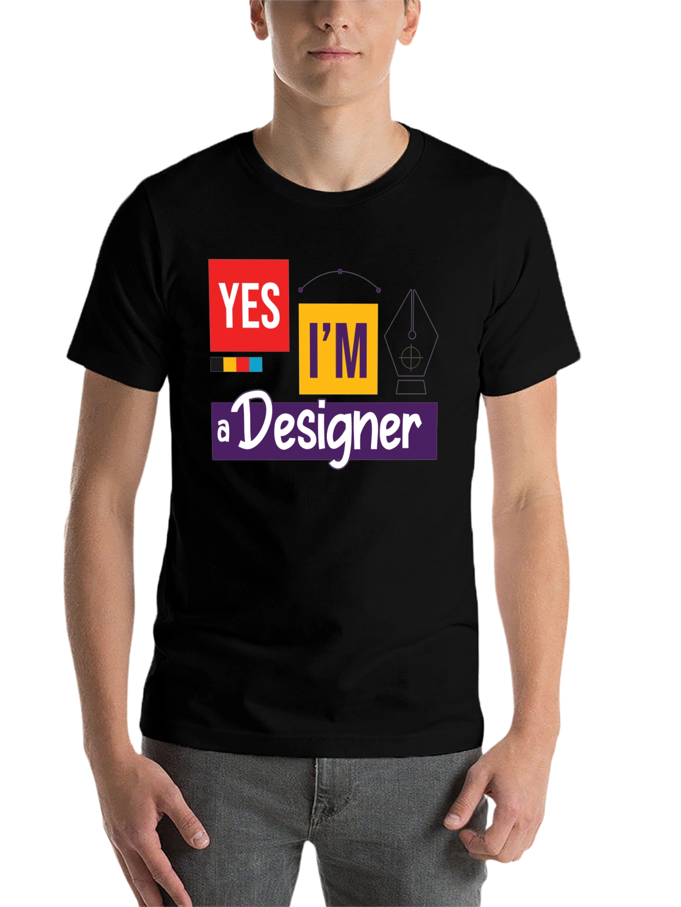 Black Yes I'm A Designer T-Shirt - Graphic Tee view 7