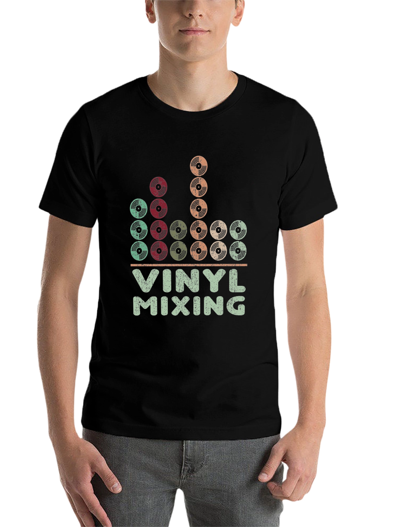 Black Vinyl Mixing Graphic Tee view 7