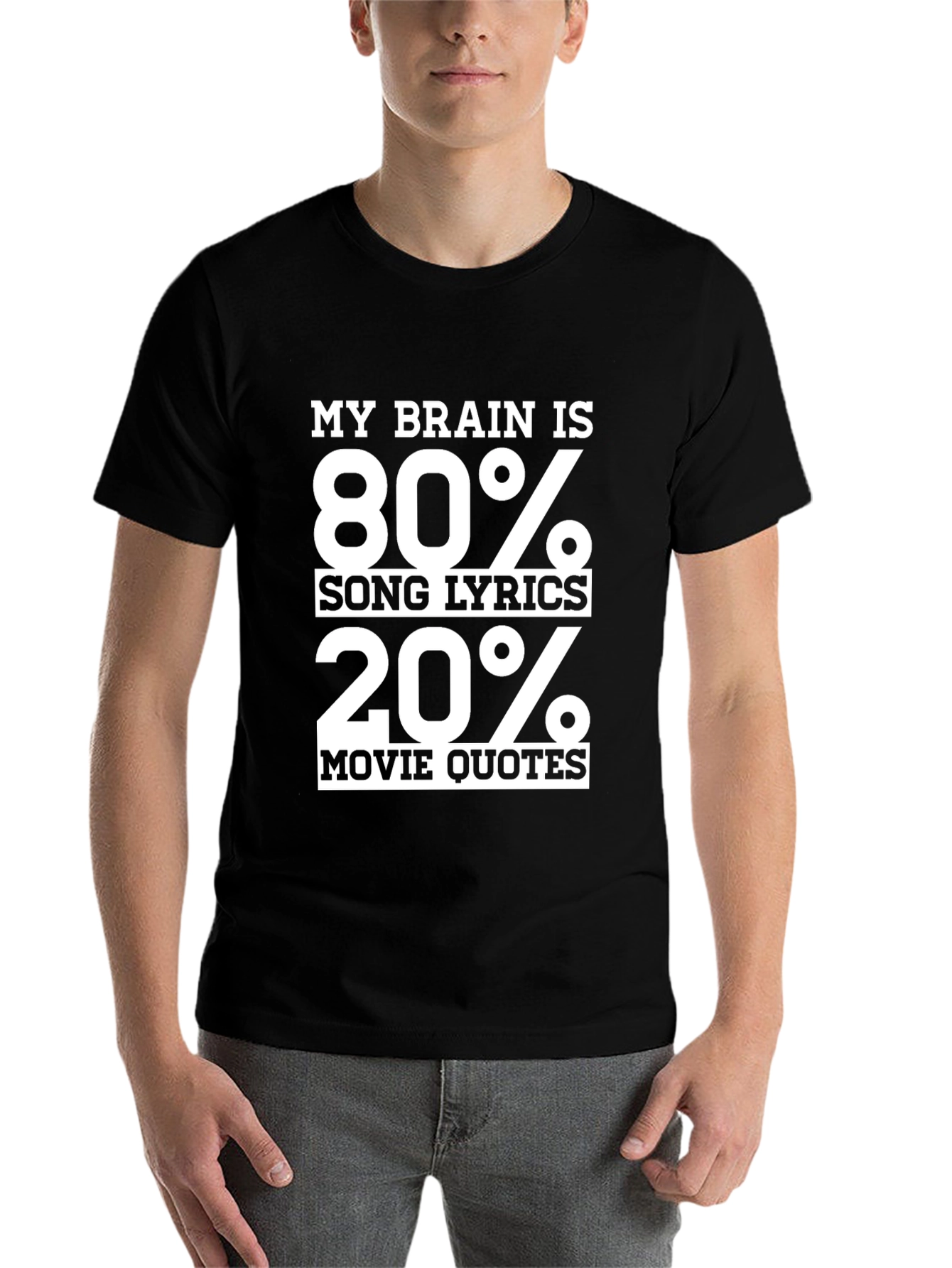 Black Funny "My Brain" Graphic T-Shirt view 7