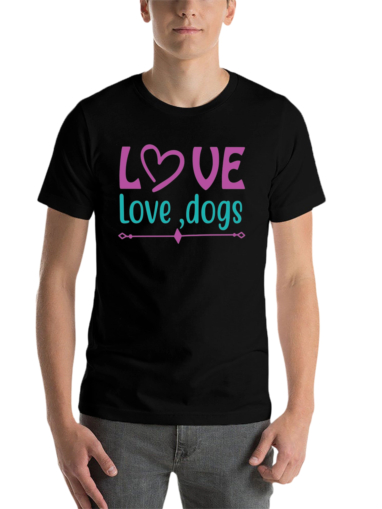 Black Love Dogs Graphic Tee - Trendy Unisex T-Shirt view 7