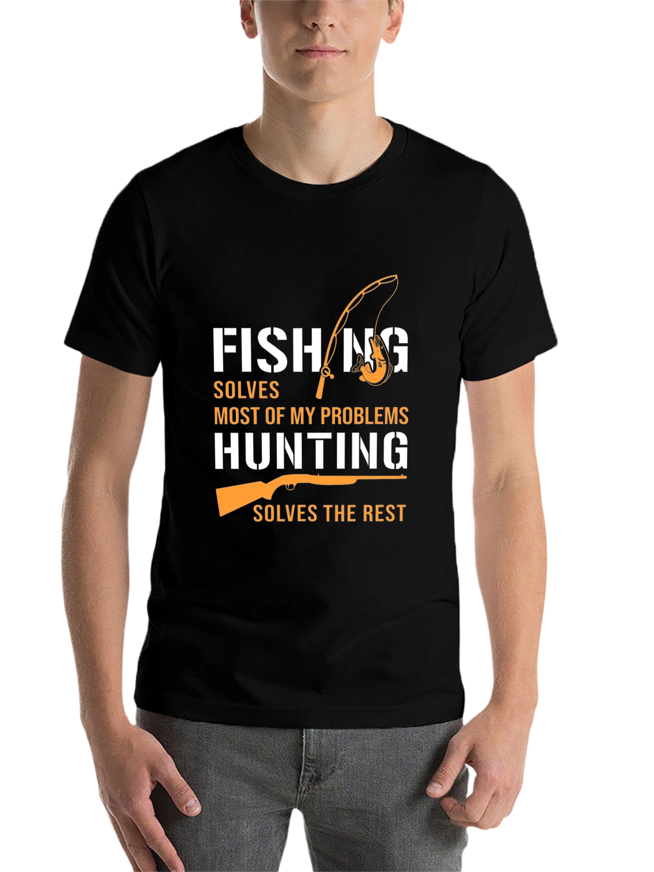 Black Fishing & Hunting Graphic Tee - Humor T-Shirt view 7