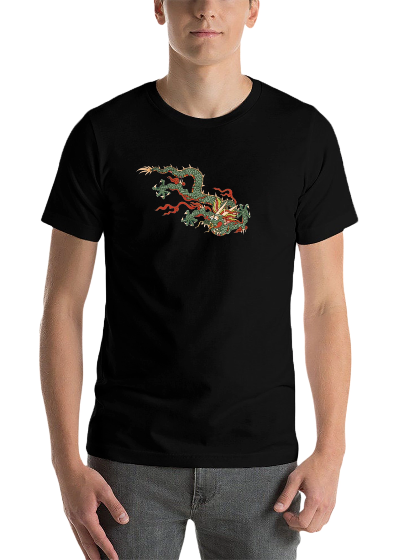 Black Black Dragon Graphic Tee - Stylish Casual Wear view 7
