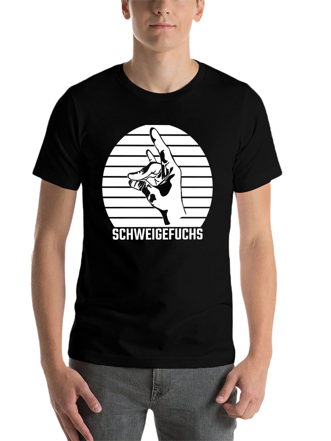 Black Schweige Fuchs Graphic Tee - Black T-Shirt view 7