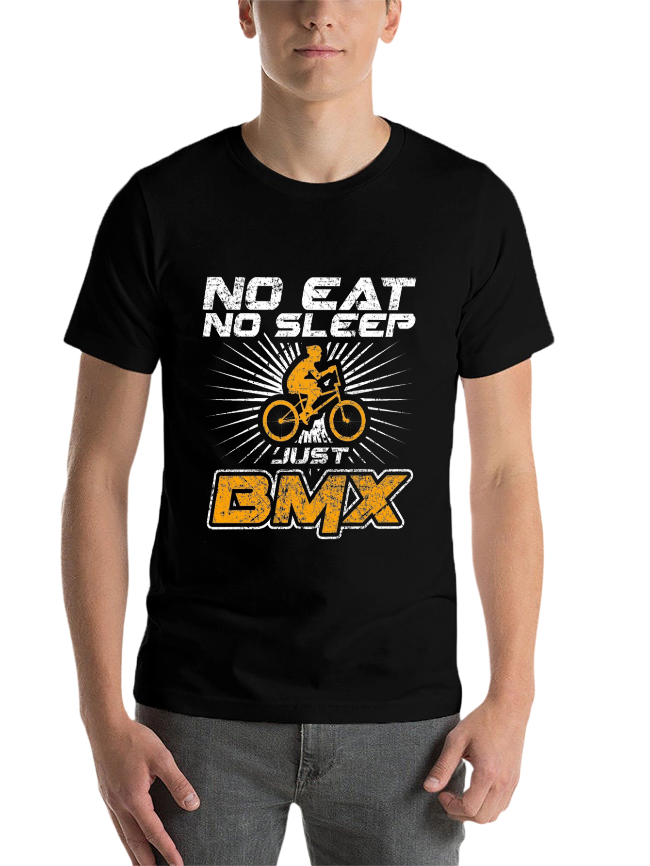 Black No Eat No Sleep Just BMX T-Shirt view 7
