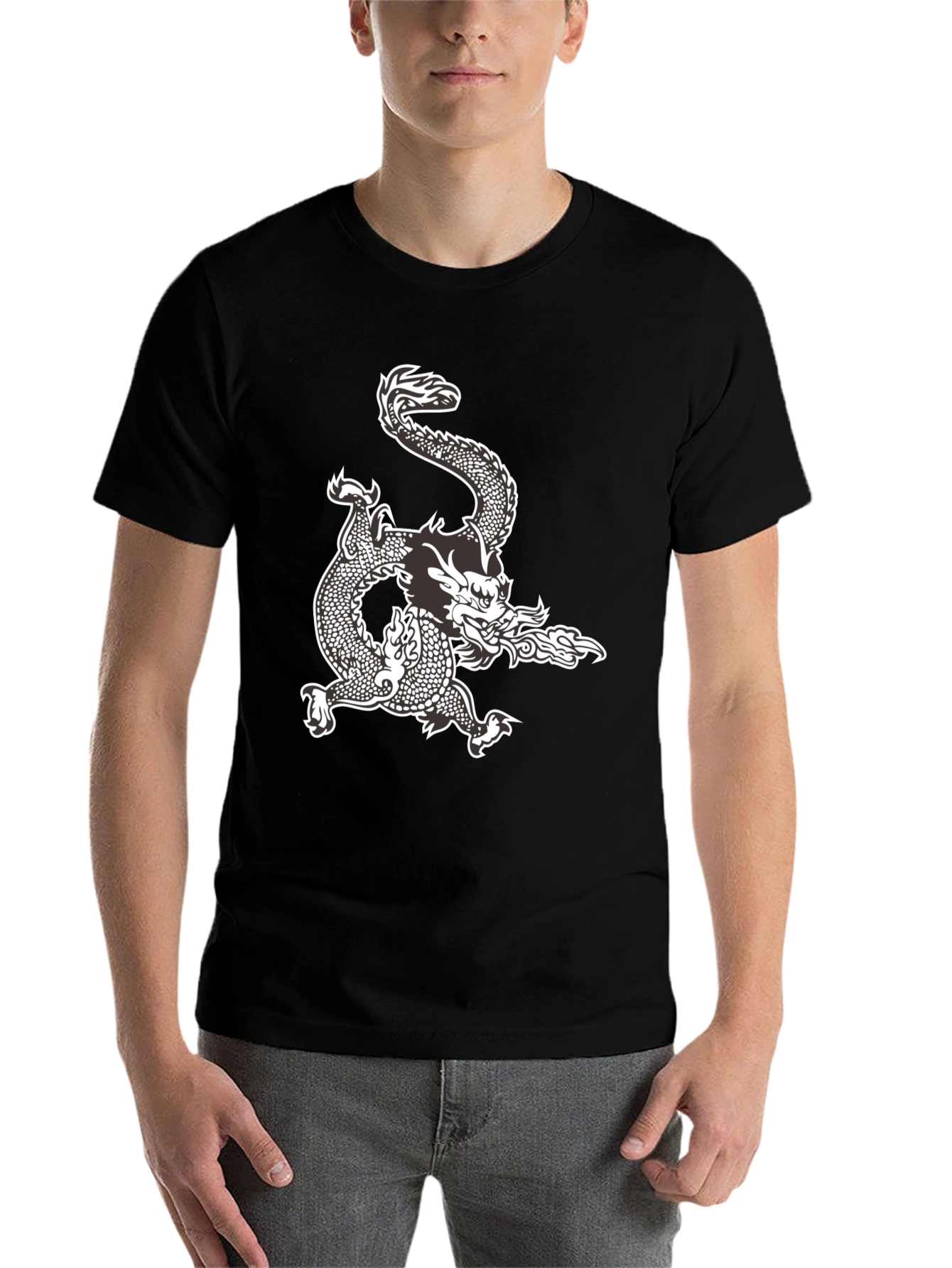 Black Dragon Graphic Tee - Black Cotton Comfort view 7