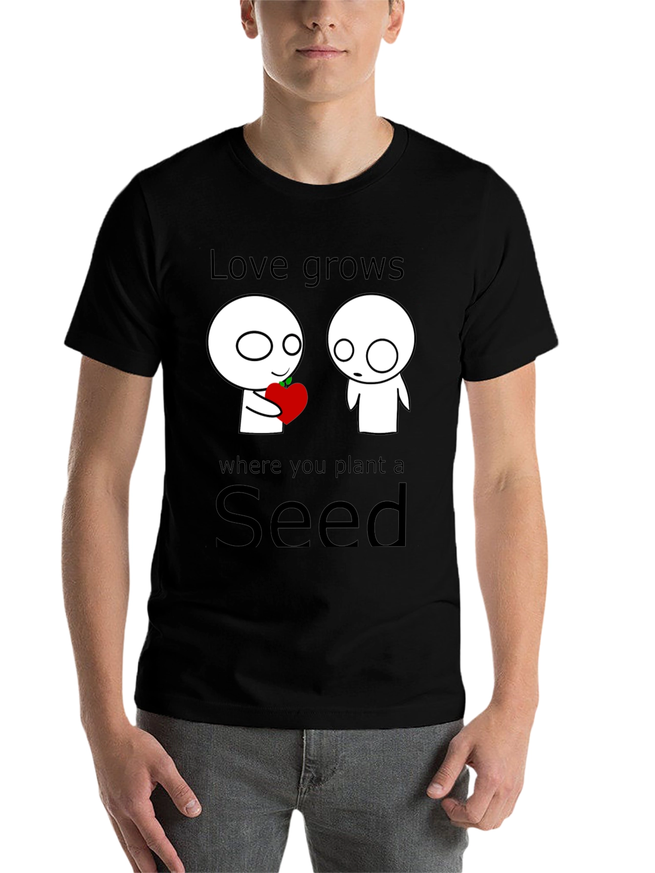 Black Love Grows Seed T-Shirt - Unique Graphic Tee view 7