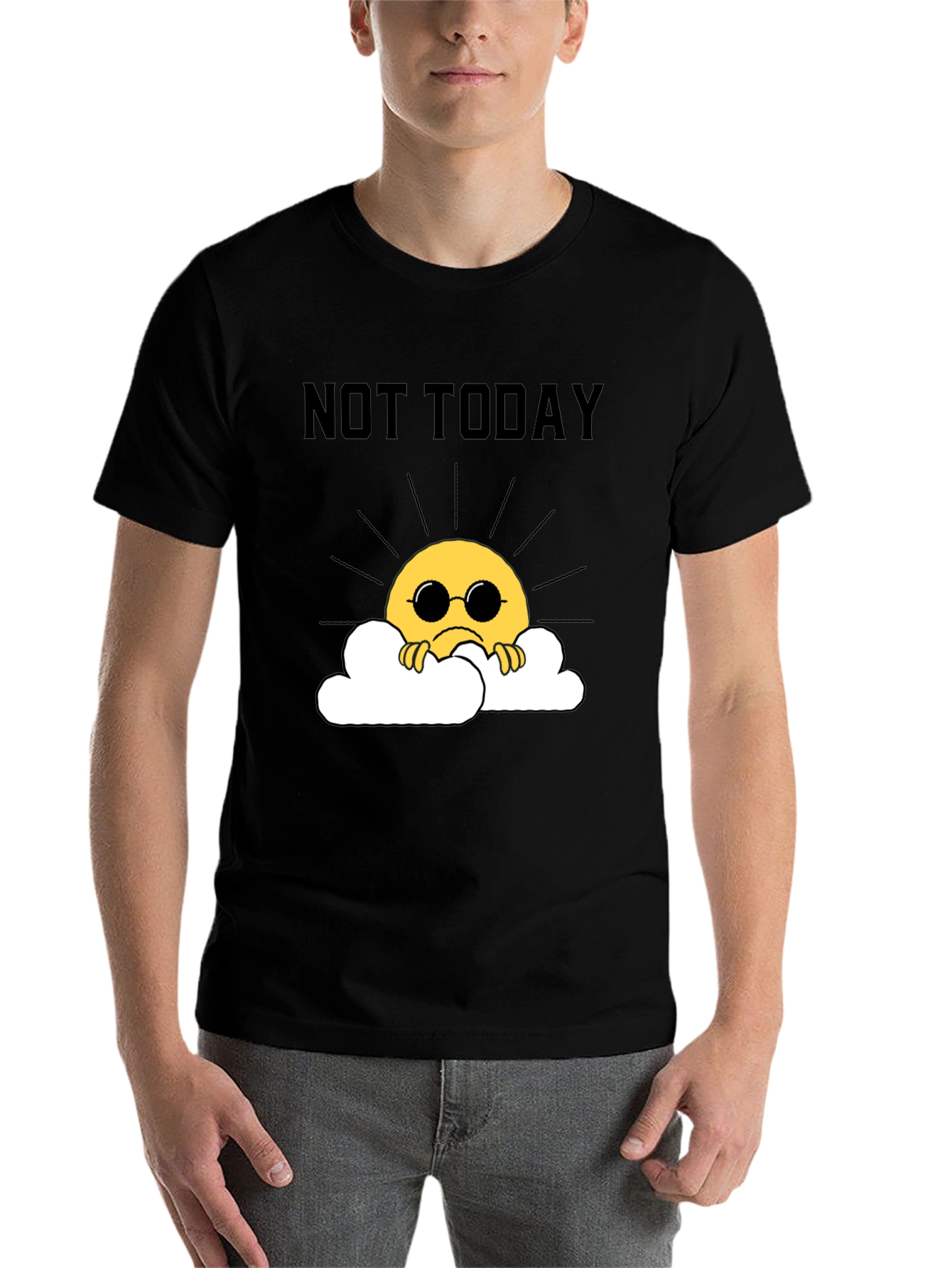 Black Not Today Funny Graphic Tee view 7