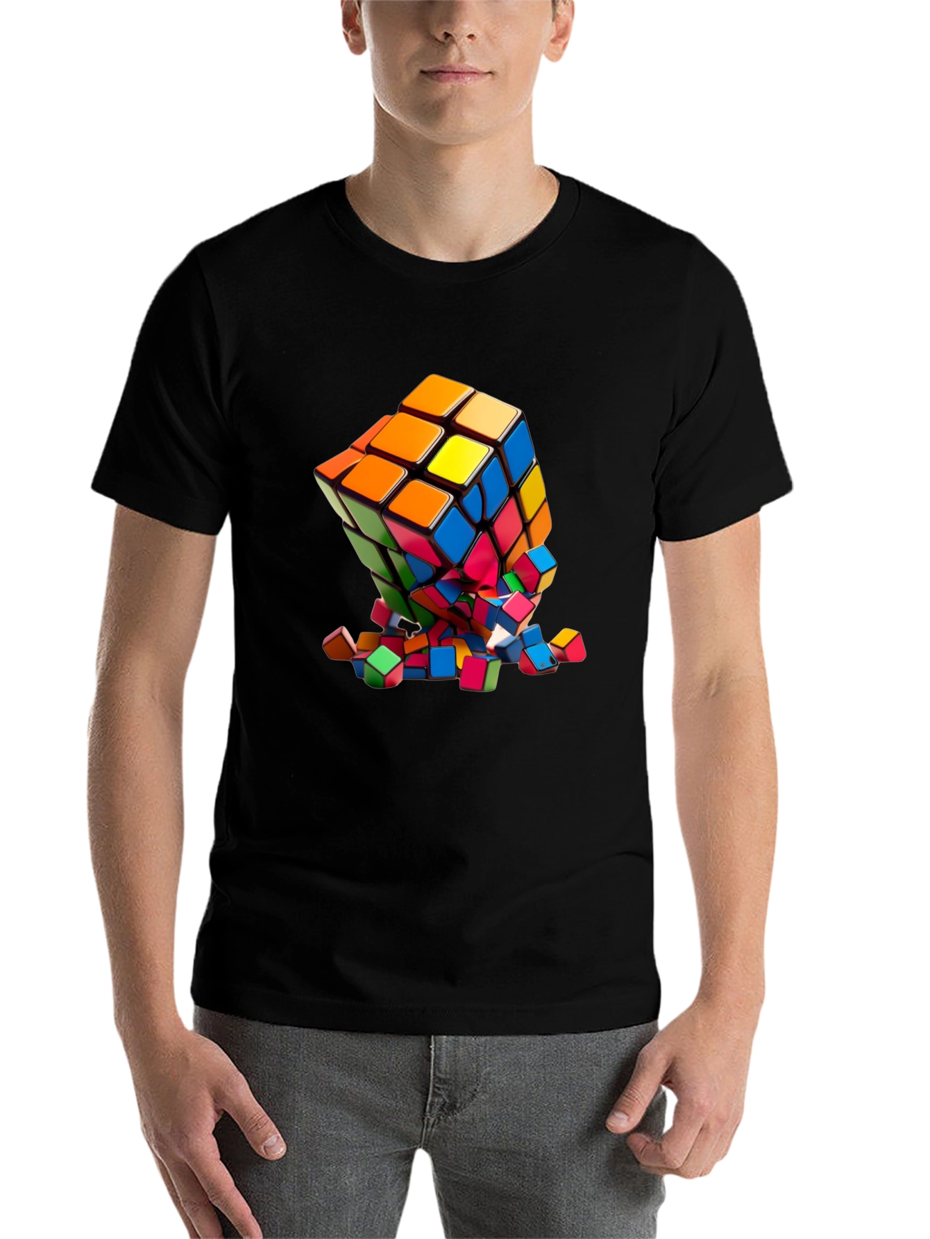 Exploding Rubik's Cube Graphic Tee - 7