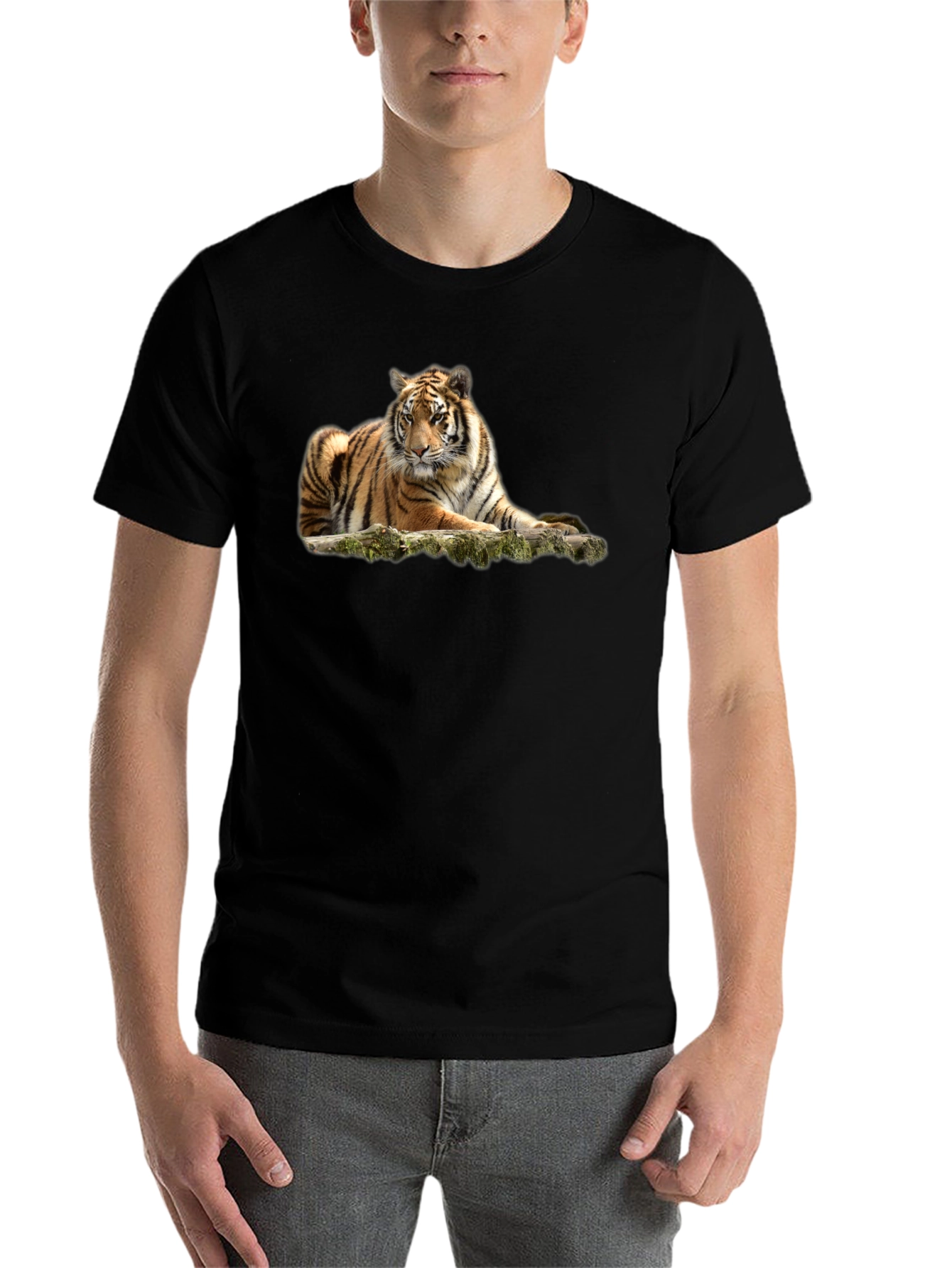 Black Tiger Graphic T-Shirt - Black Crew Neck Tee view 7