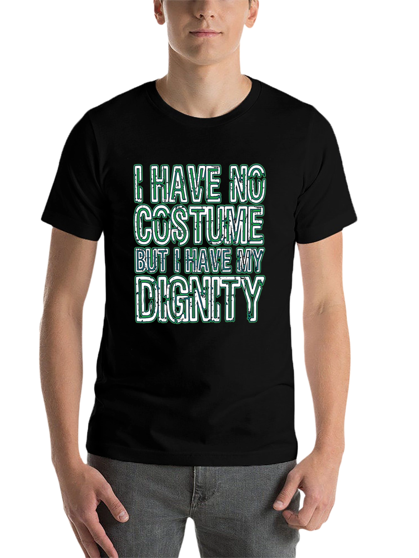 Black Funny "I Have No Costume" Graphic T-Shirt view 7