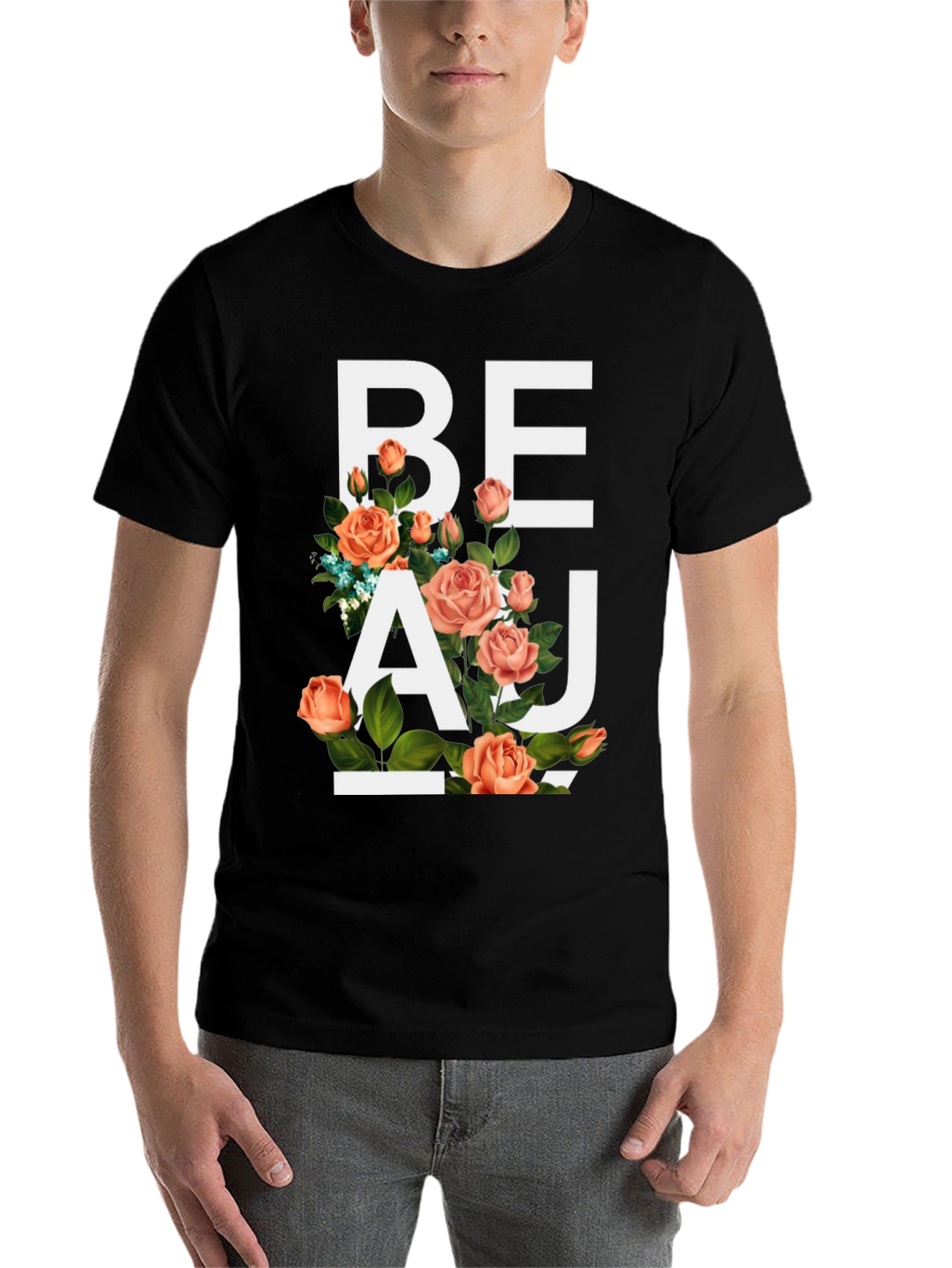 Black Floral Beau T-Shirt - Stylish Graphic Tee view 7