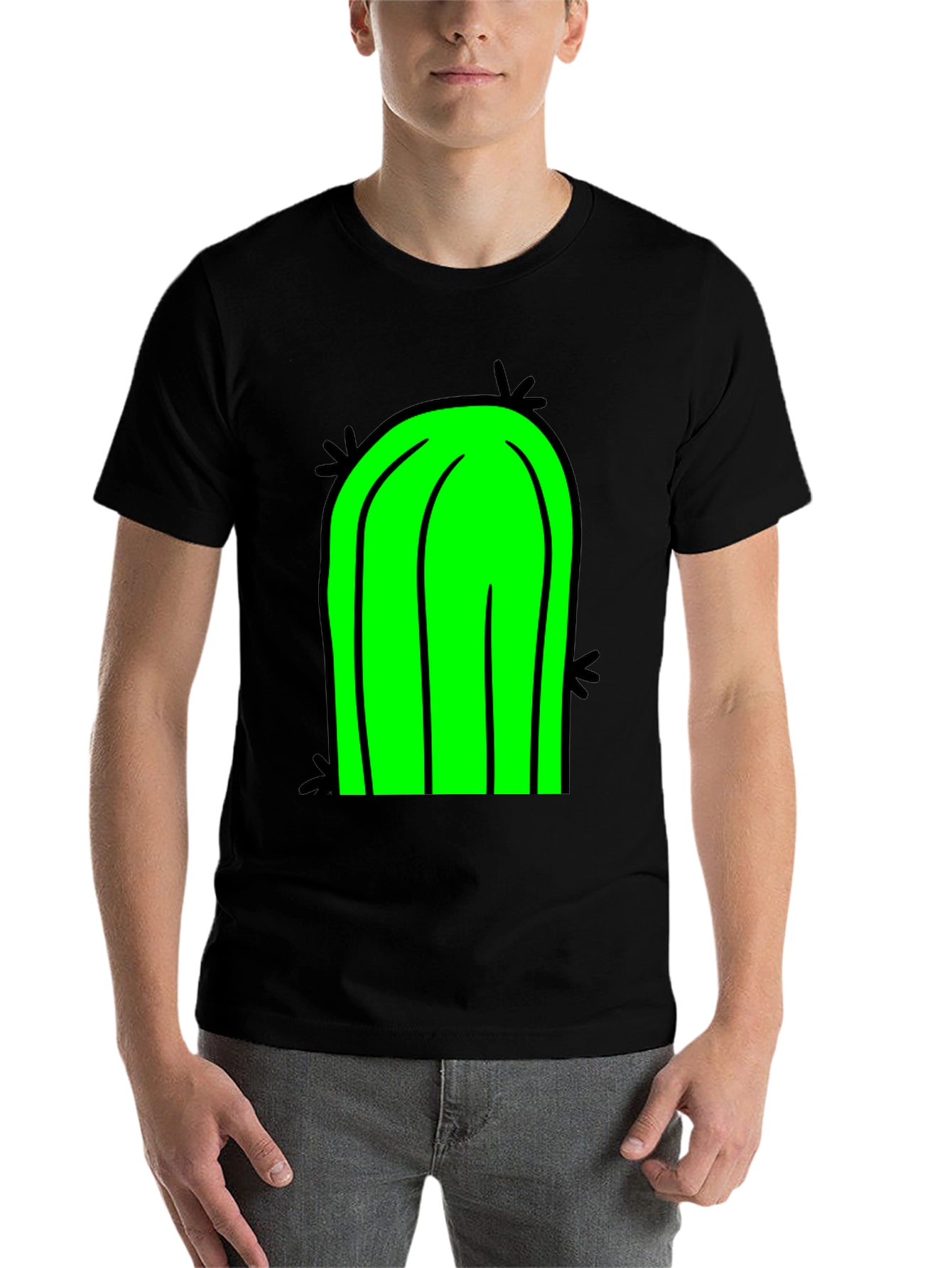 Black Cactus Graphic T-Shirt - Black Cotton Tee view 7
