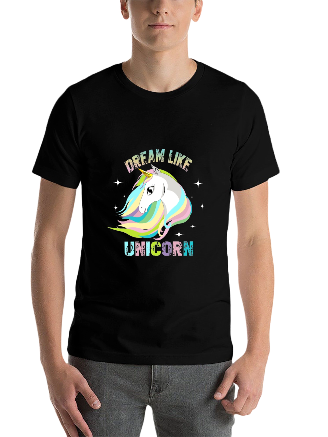 Black Dream Like Unicorn Black T-Shirt view 7