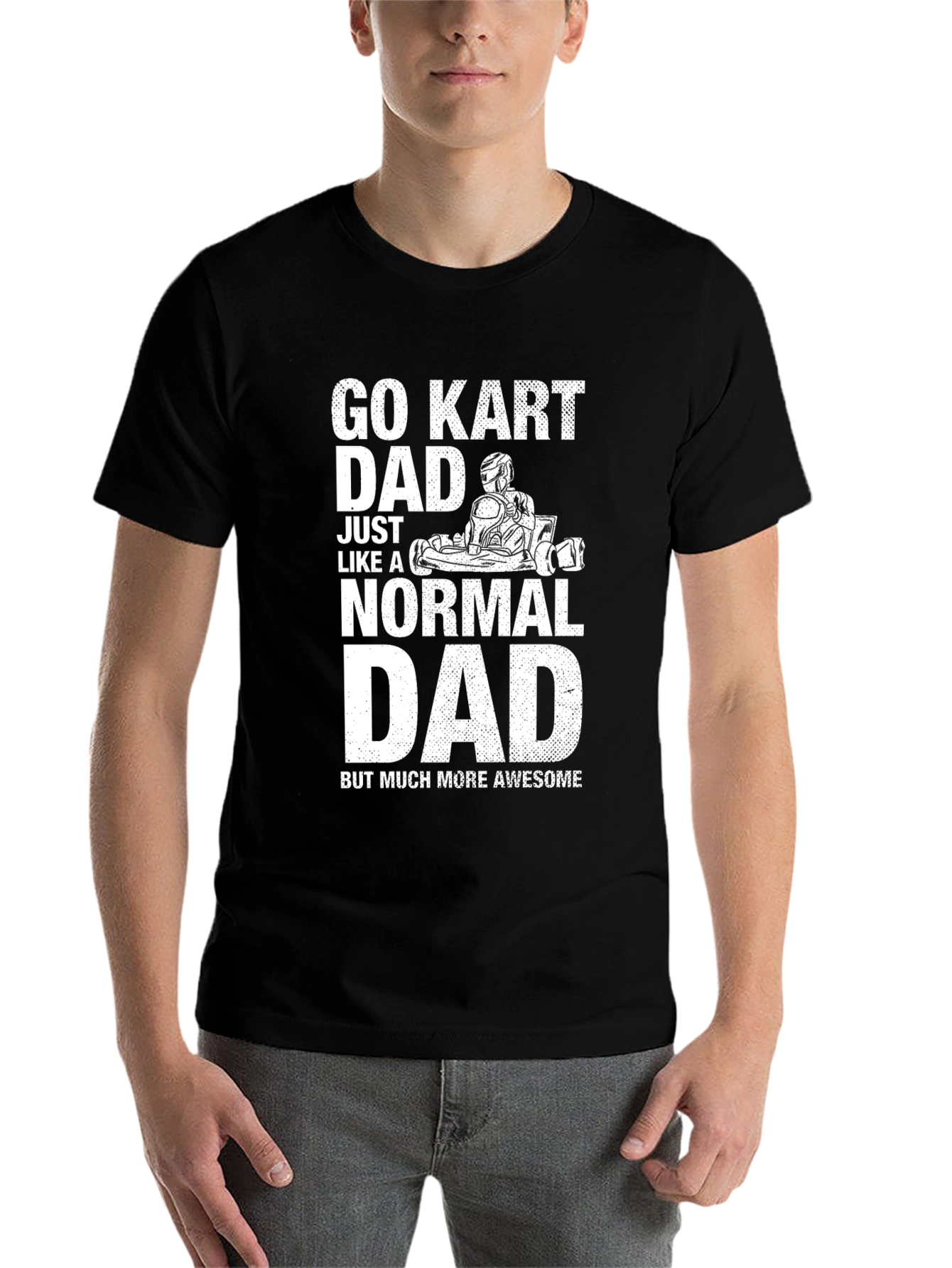 Black Go Kart Dad T-Shirt - Awesome Father's Day Gift view 7