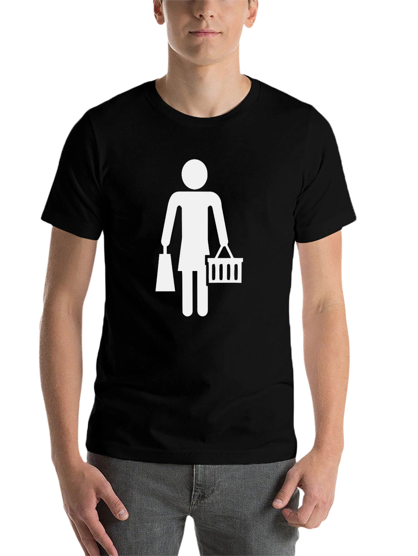 Black Woman Shopping Graphic Tee - Black view 7